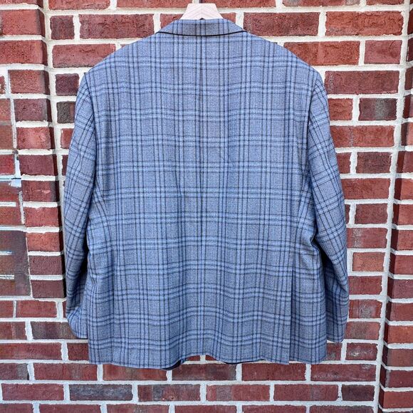 VTG Ralph Ralph Lauren Classic Sport Mens Sz 52R Brown Plaid Wool Blend Blazer - Picture 3 of 16
